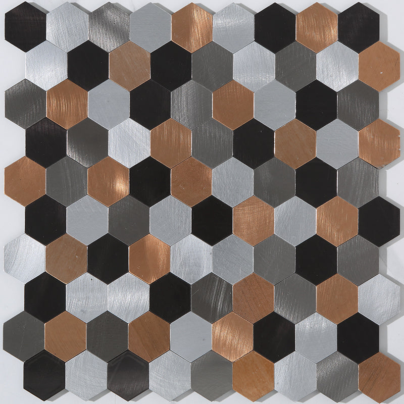 Orthorun | Modern Peel & Stick Metal Mosaic Tile - Hexagon & Subway Options