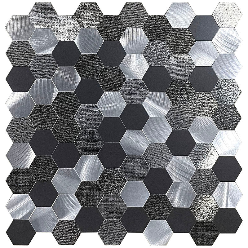 Orthorun | Modern Peel & Stick Metal Mosaic Tile - Hexagon & Subway Options