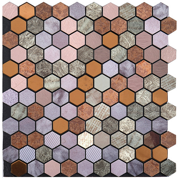 Orthorun | Modern Peel & Stick Metal Mosaic Tile - Hexagon & Subway Options