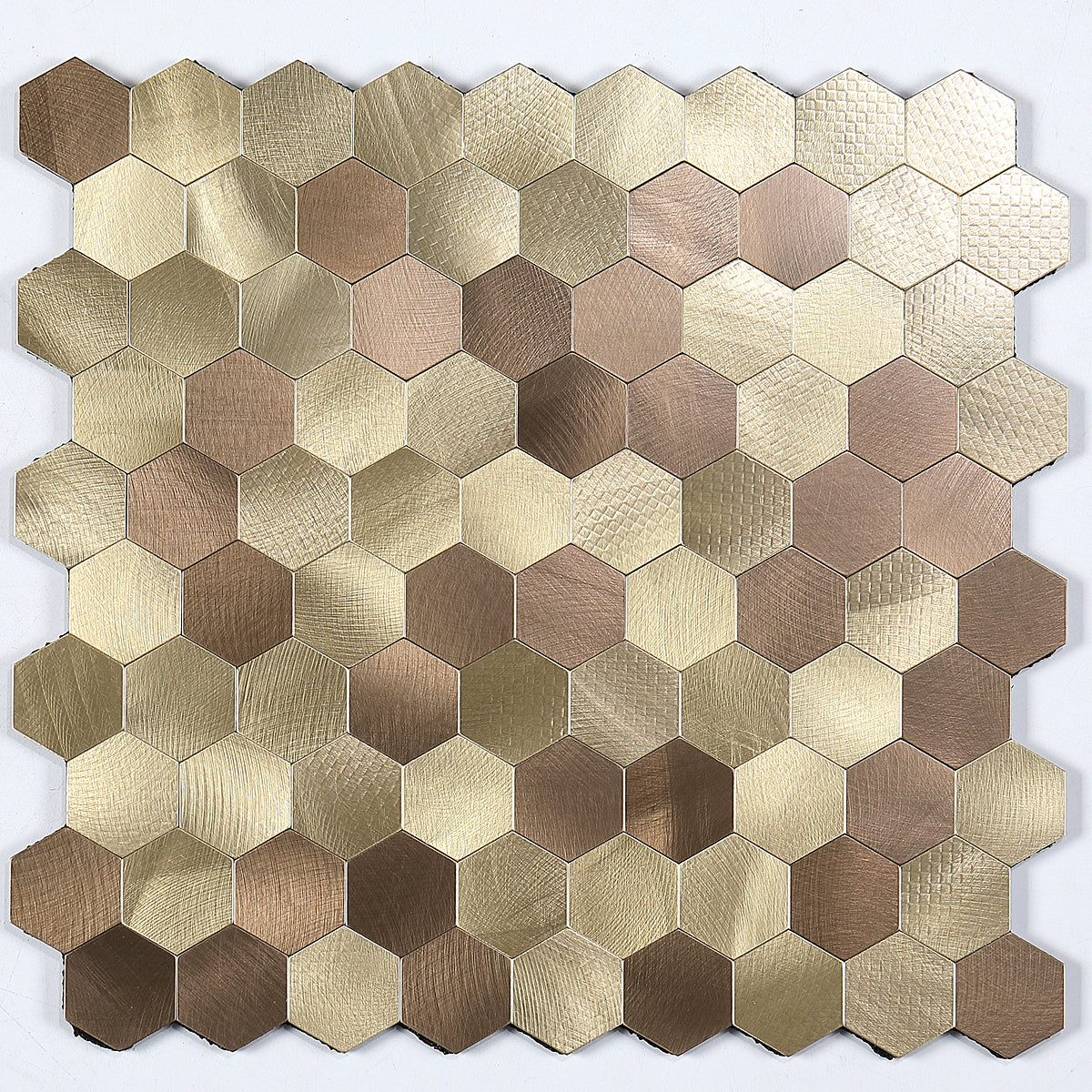 Orthorun | Modern Peel & Stick Metal Mosaic Tile - Hexagon & Subway Options