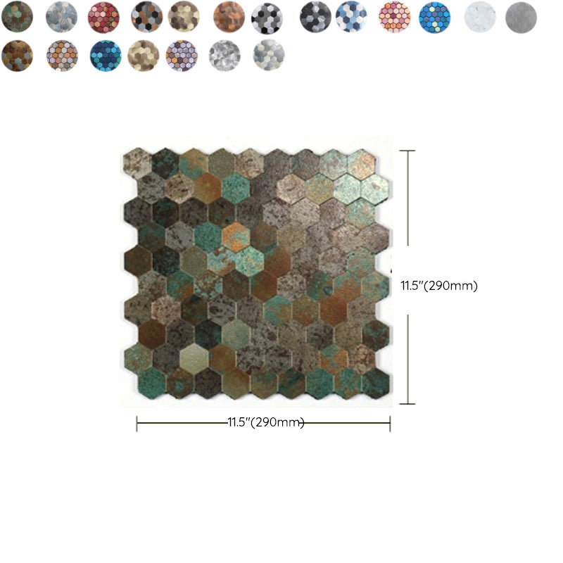 Orthorun | Modern Peel & Stick Metal Mosaic Tile - Hexagon & Subway Options