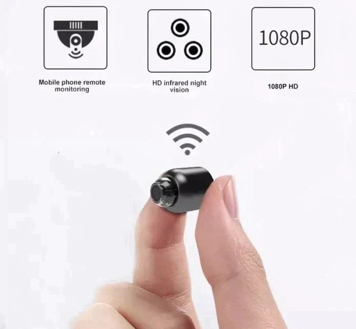 Orthorun | 2-Pack Mini WiFi Security Camera – 1080P HD, 140° Wide-Angle, Night Vision, Motion Detection (32GB SD Included)