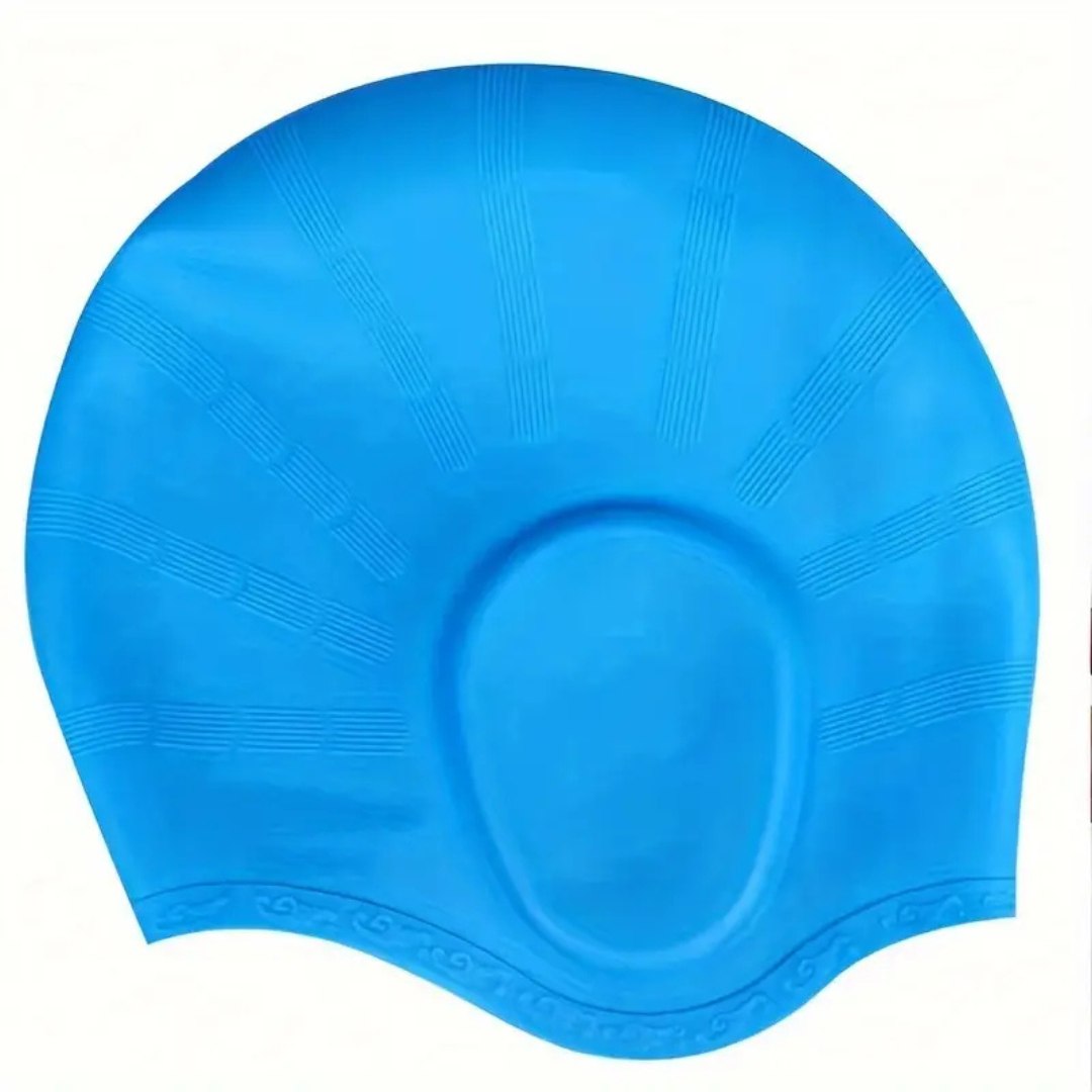 Orthorun | HydroFit – Silicone Swim Cap with Ear Protection – Reusable Waterproof Swimming Cap