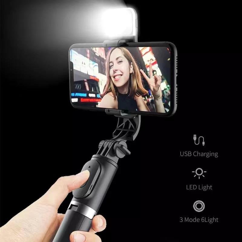 6 In 1 Wireless Bluetooth Selfie Stick With Fill Light - Orthorun