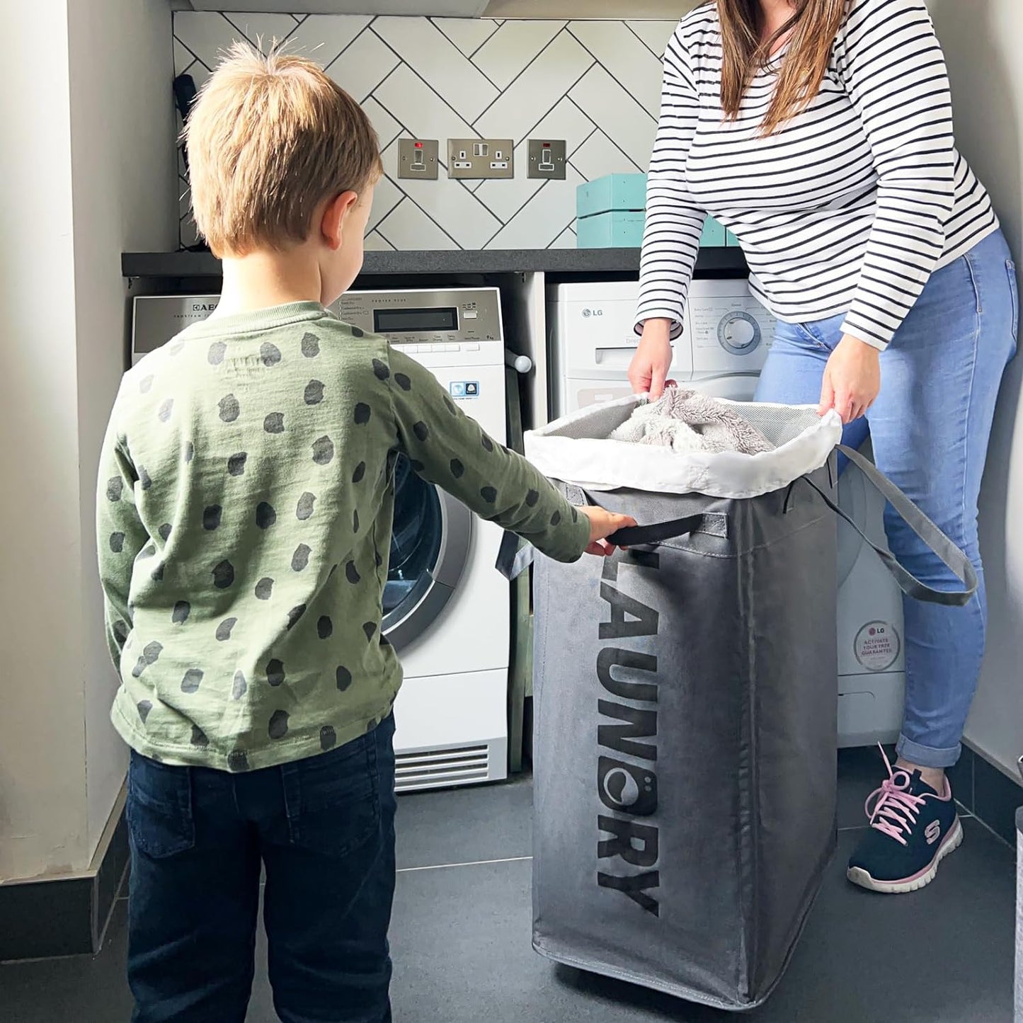 75L Collapsible Large Laundry Basket with Wheels - Orthorun