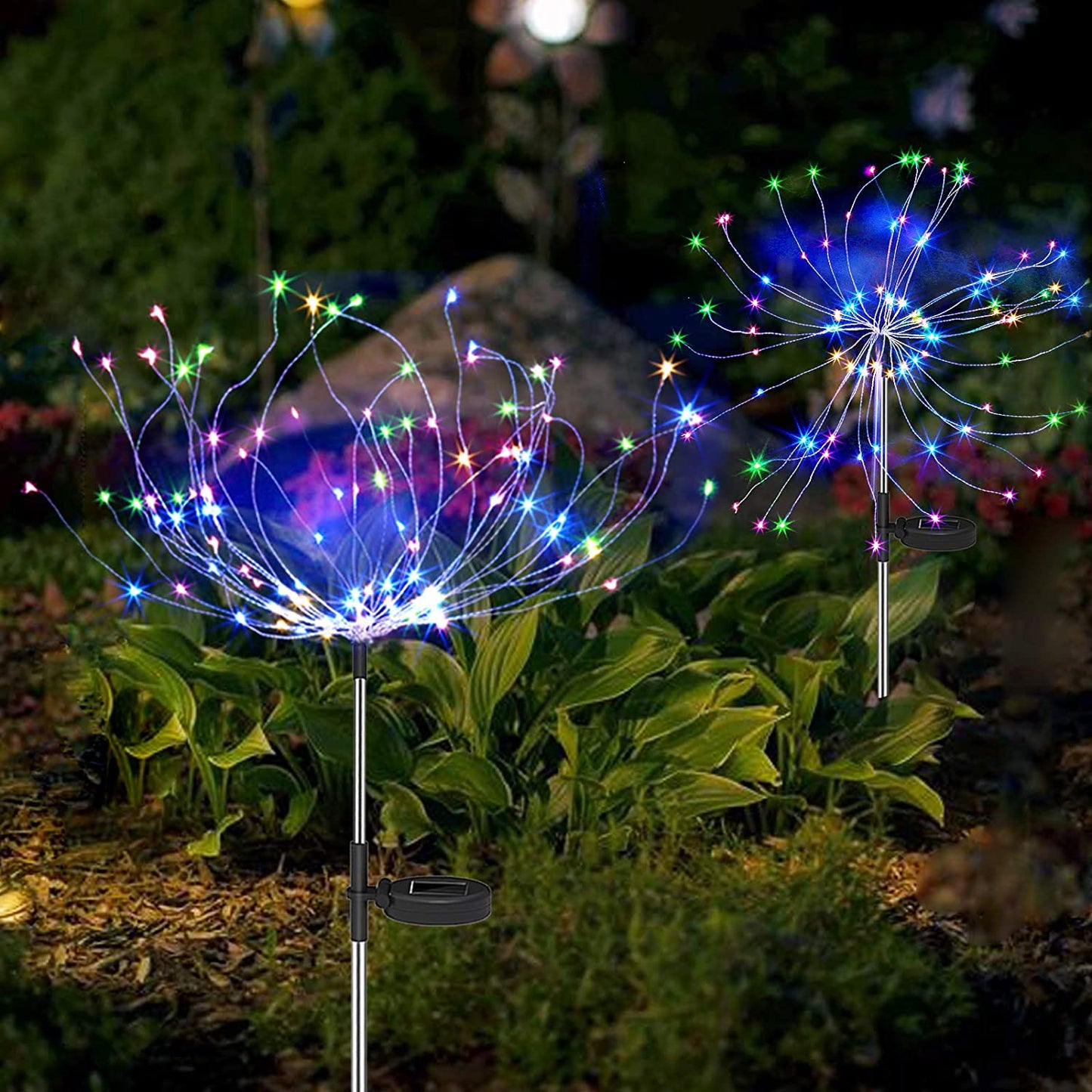 Orthorun | 4-Piece Solar Firework Garden Lights – Weatherproof LED Decorative Stakes for Garden & Patio