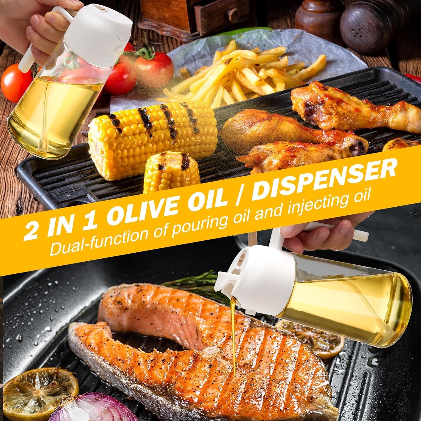 2 Pack Oil Dispenser And Sprayer Bottle - Orthorun