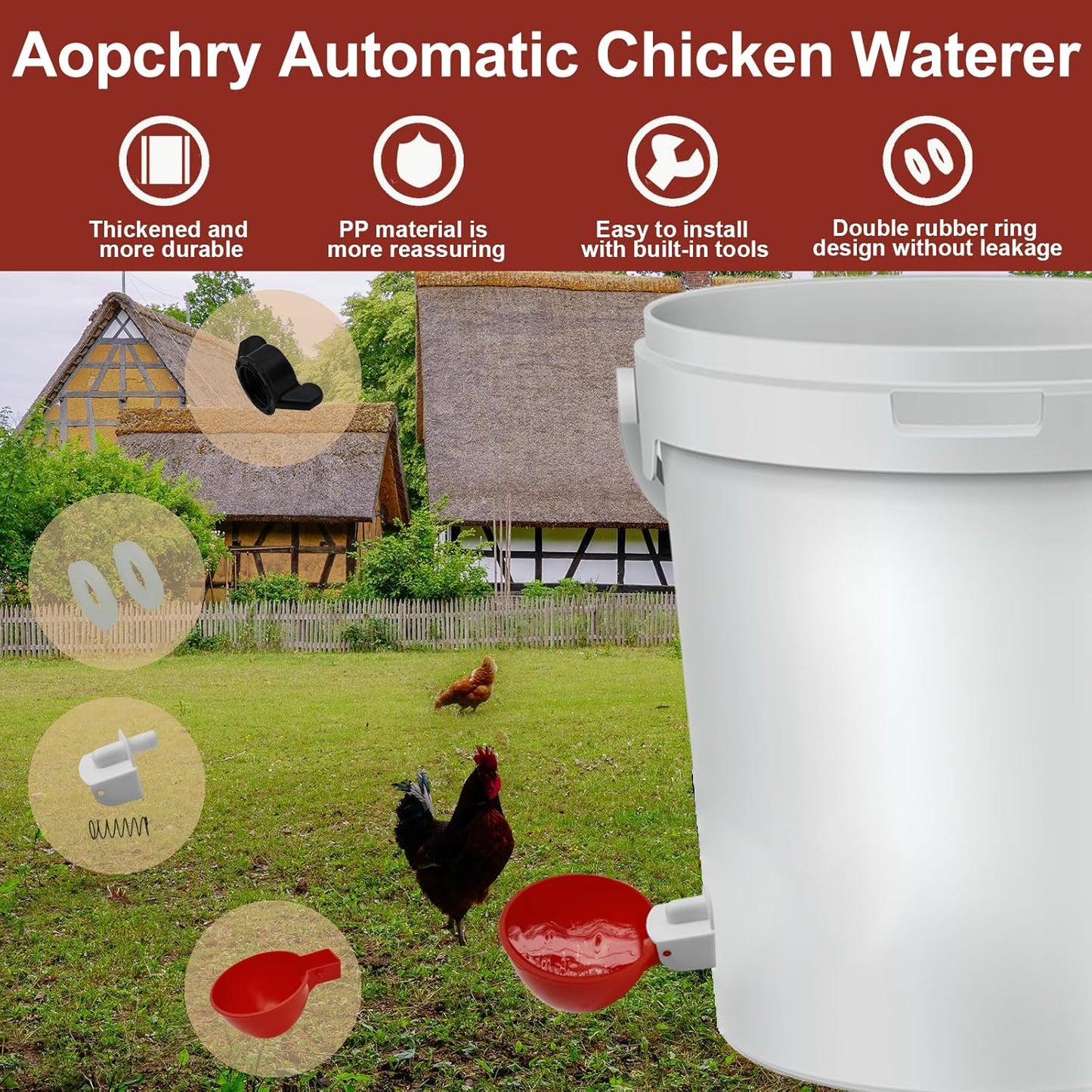 10 Pcs Chicken Waterer - Orthorun
