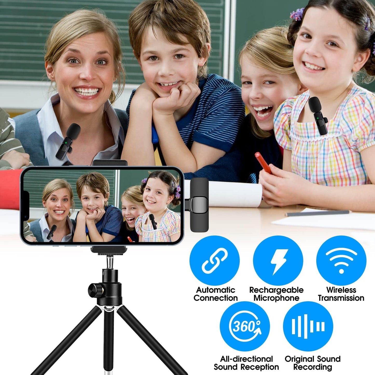 2 Pack Wireless Microphone For Iphone Ipad - Orthorun
