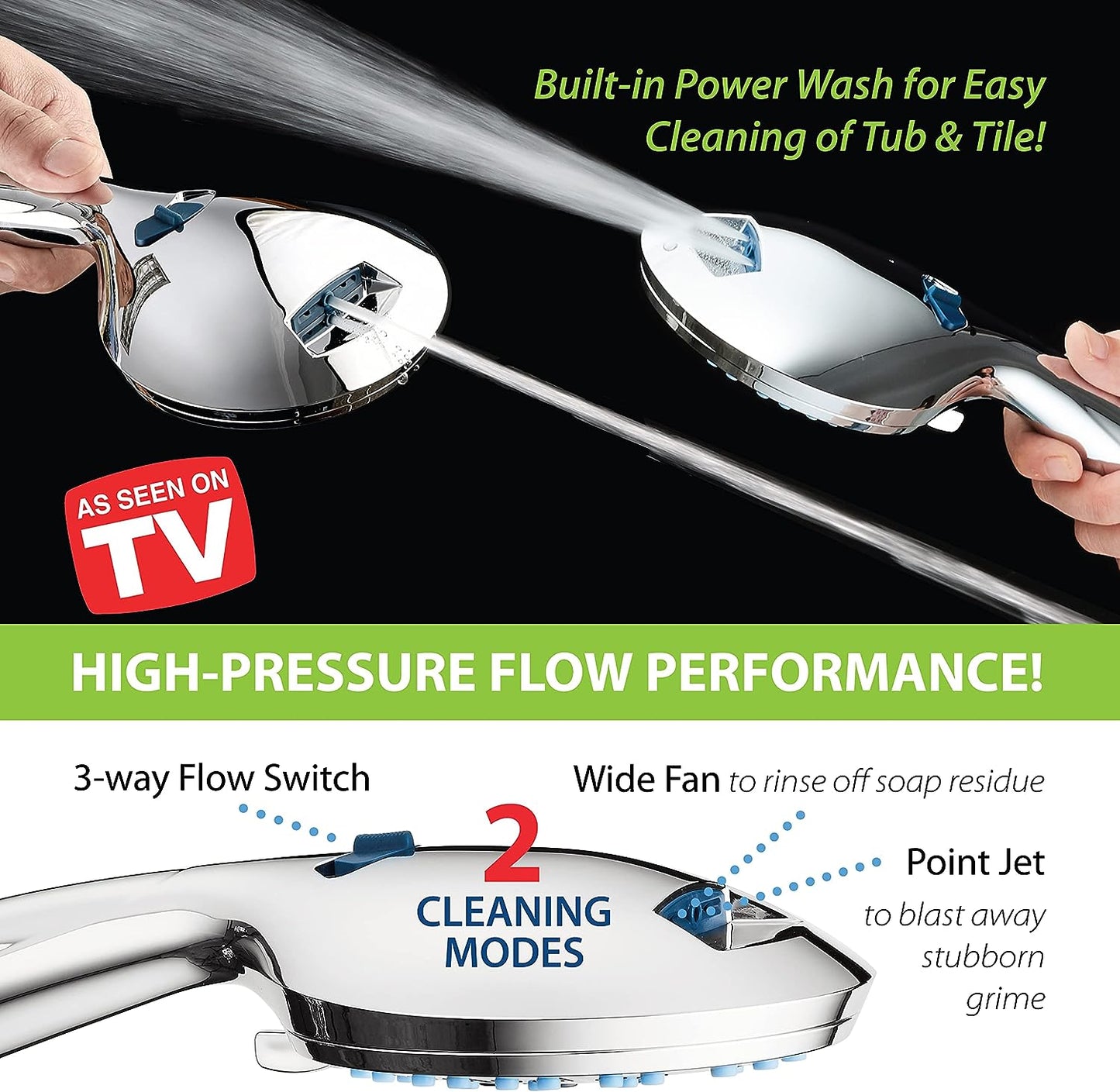 Adjustable Pressure Handheld Shower Head With A Hose - Orthorun