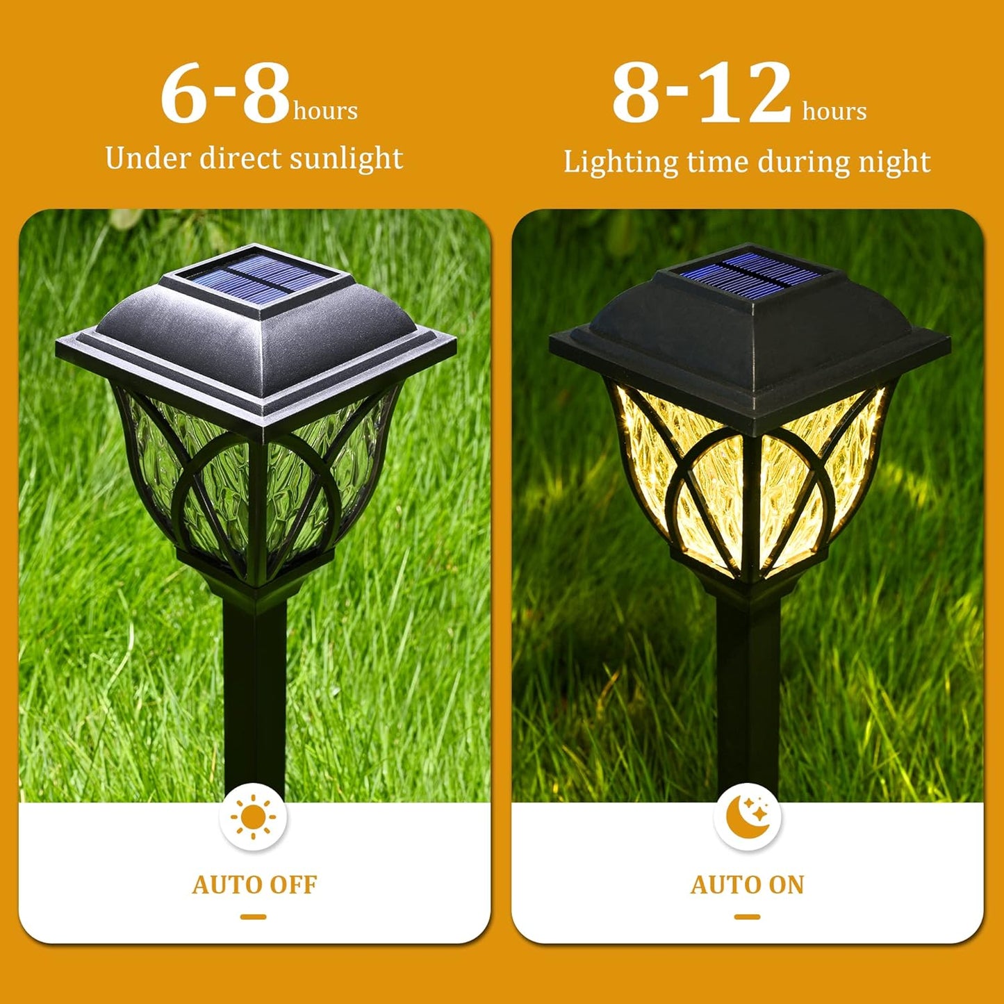 6 Pack Led Solar Pathway Garden Lights Outdoor - Orthorun