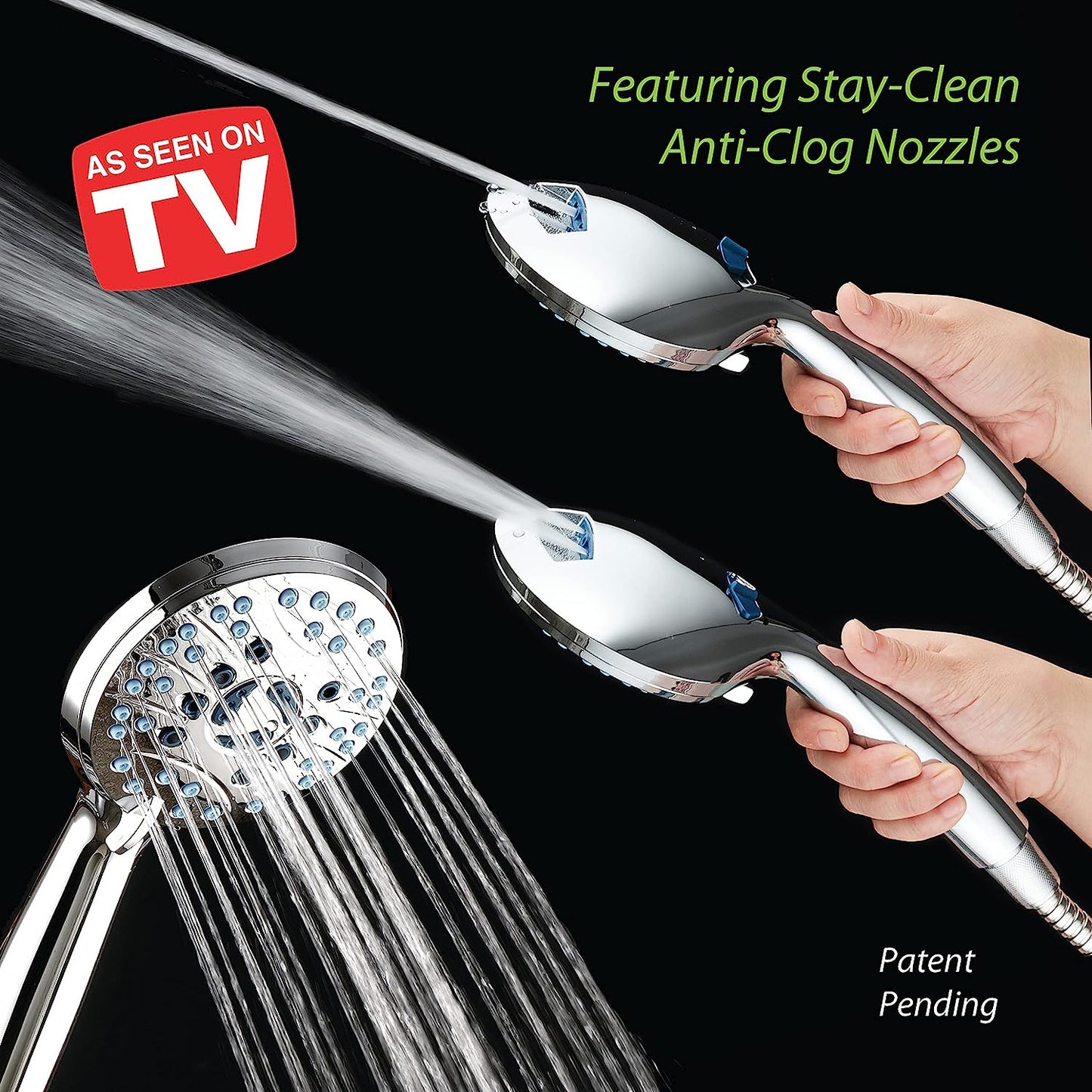 Adjustable Pressure Handheld Shower Head With A Hose - Orthorun