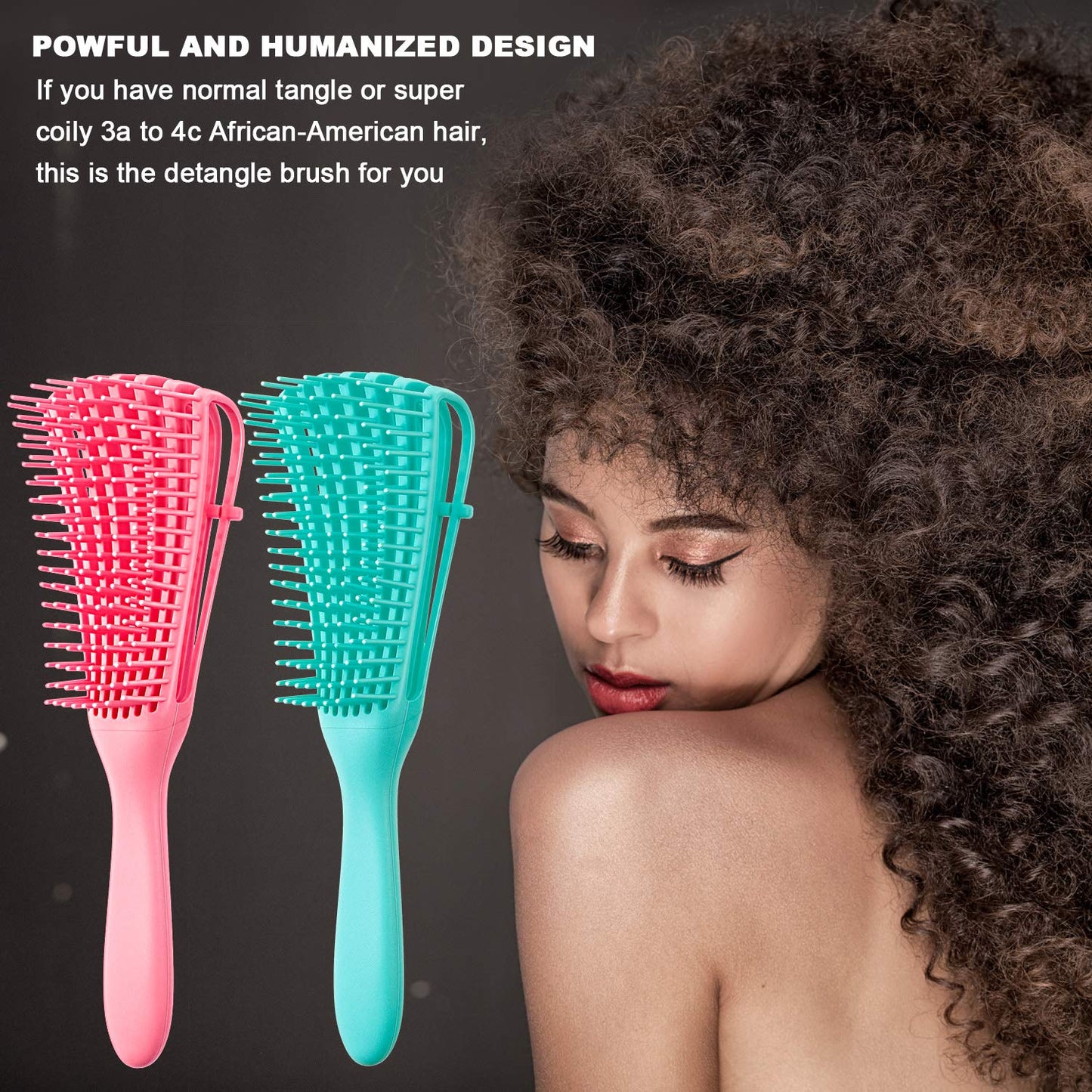2 Pieces Detangling Brush for Afro America African Hair Textured 3a to 4c - Orthorun