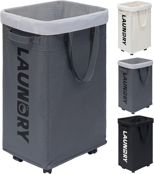 75L Collapsible Large Laundry Basket with Wheels - Orthorun