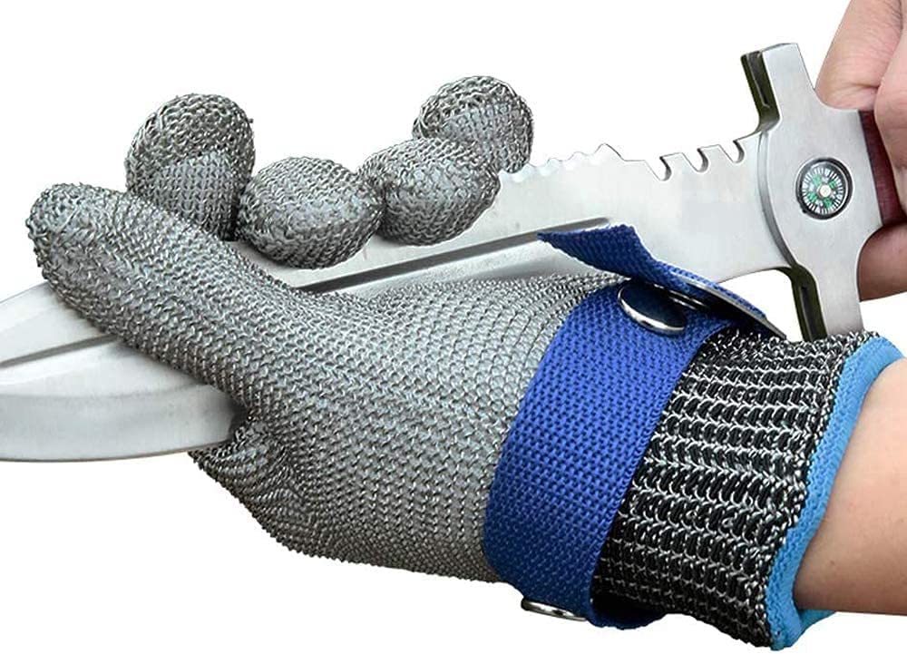 Orthorun | Food Grade Stainless Steel Mesh Metal Glove – Cut Resistant Safety Glove for Kitchen