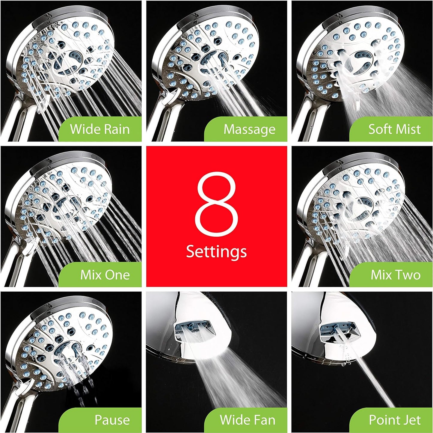 Adjustable Pressure Handheld Shower Head With A Hose - Orthorun