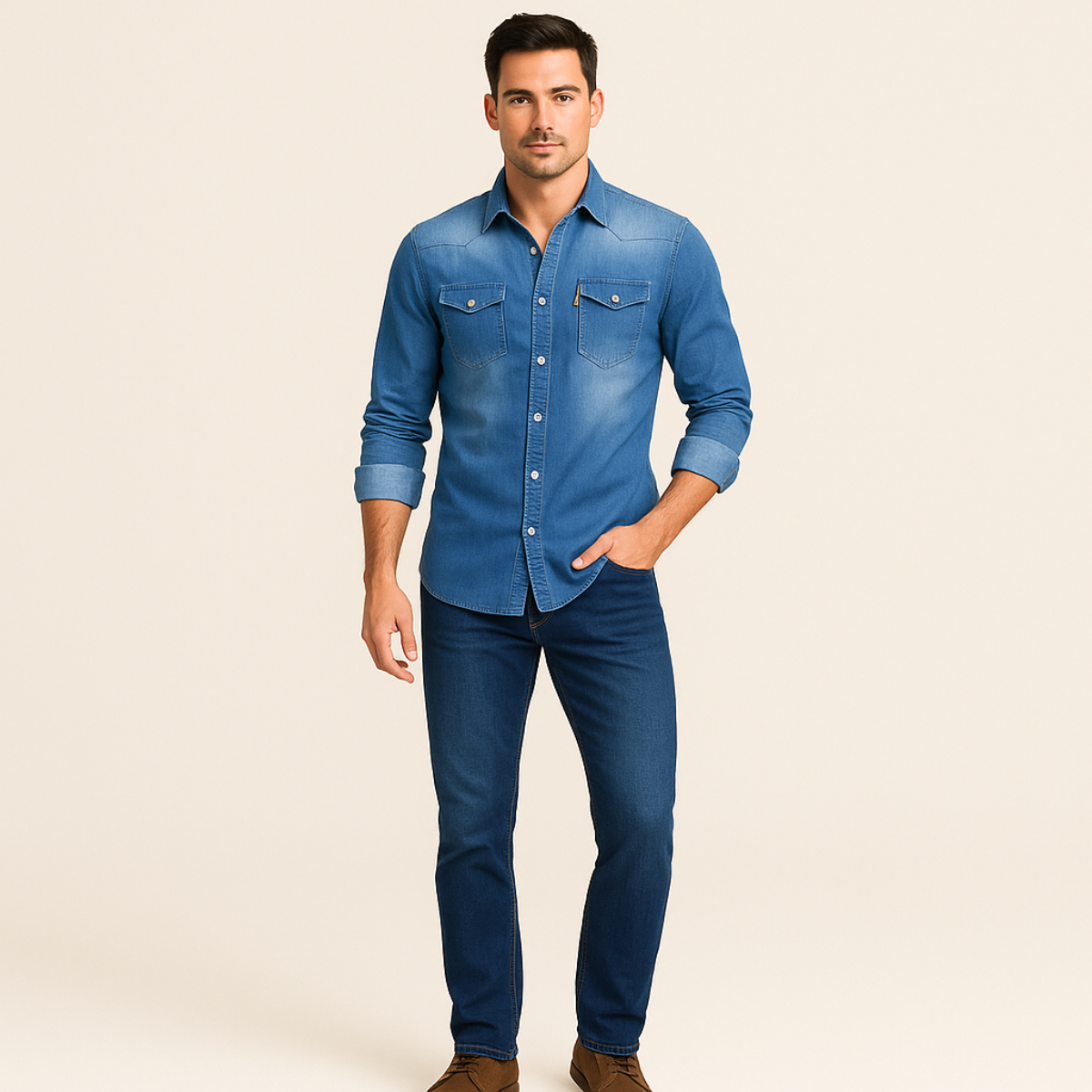 Ashlin | Men’s Denim Casual Shirt