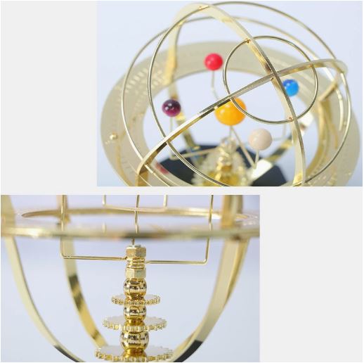 Orthorun | Grand Orrery Model – Handcrafted Mechanical Brass Solar System Replica with 5 Planets