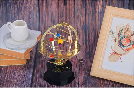 Orthorun | Grand Orrery Model – Handcrafted Mechanical Brass Solar System Replica with 5 Planets