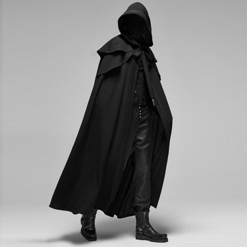 Orthorun | Unisex Hooded Cloak – Gothic Velvet Cape in Black for Cosplay & Medieval Costume