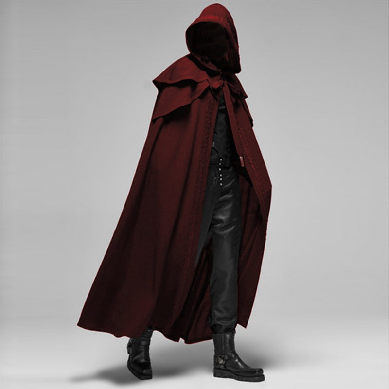 Orthorun | Unisex Hooded Cloak – Gothic Velvet Cape in Black for Cosplay & Medieval Costume