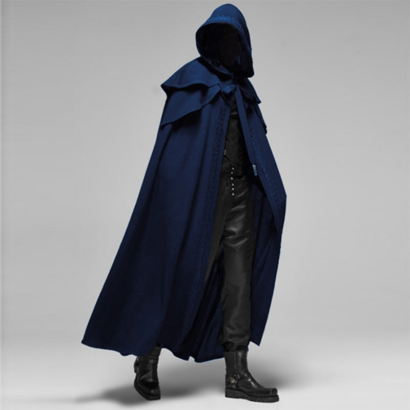Orthorun | Unisex Hooded Cloak – Gothic Velvet Cape in Black for Cosplay & Medieval Costume