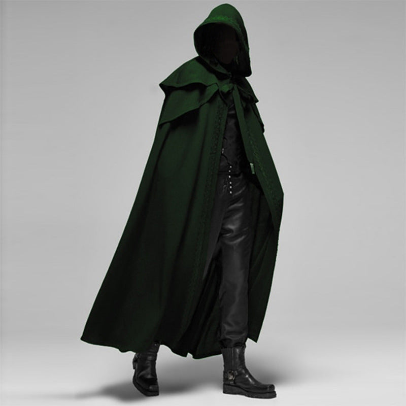 Orthorun | Unisex Hooded Cloak – Gothic Velvet Cape in Black for Cosplay & Medieval Costume