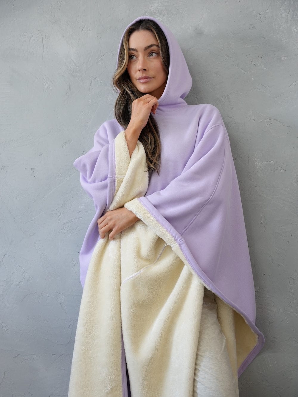 Orthorun | Weighted Cloak Hoodie – Sensory-Friendly Cotton Hoodie with Faux Fur Lining, Cozy Oversized Comfort