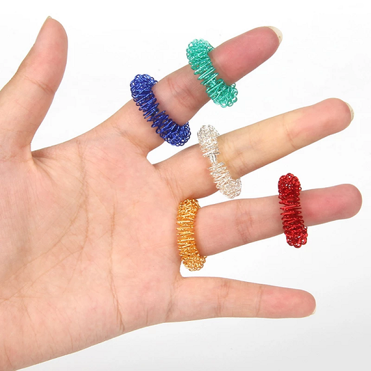 Acupressure Spiked Finger Massage Rings With Sensory Impressions - Orthorun