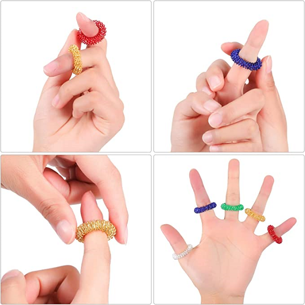 Acupressure Spiked Finger Massage Rings With Sensory Impressions - Orthorun