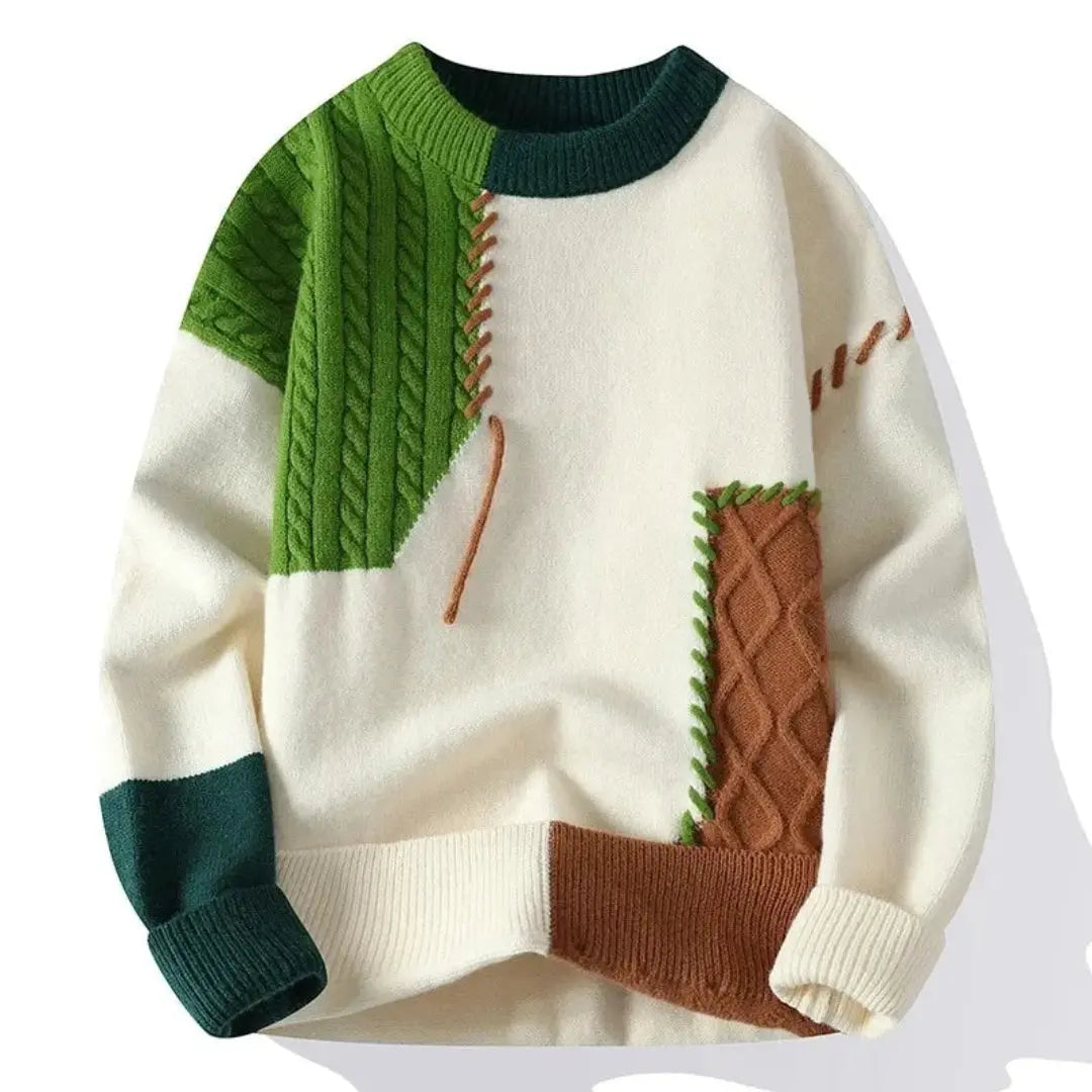 Mackenly | Men’s Patchwork Sweater by Orthorun