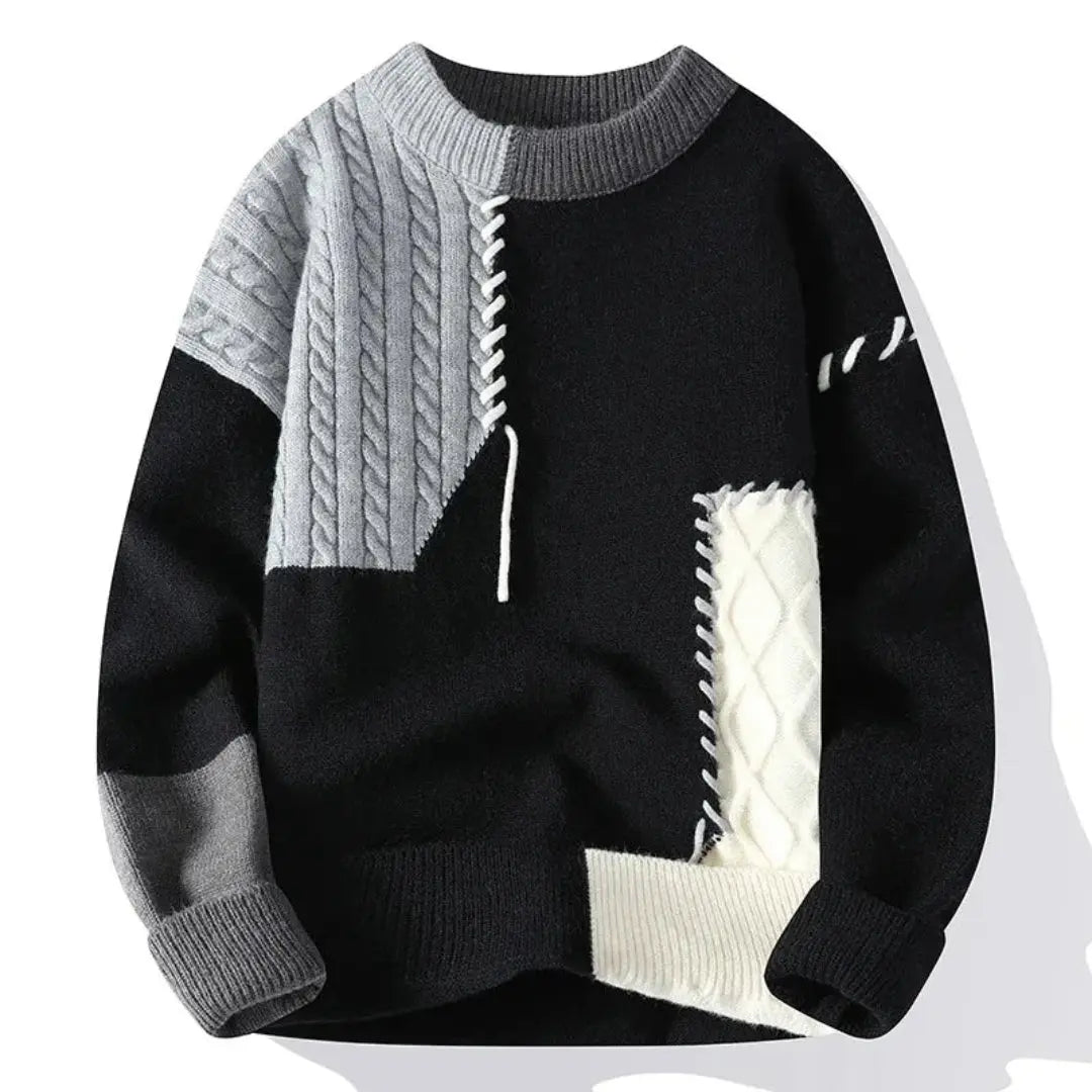 Mackenly | Men’s Patchwork Sweater by Orthorun