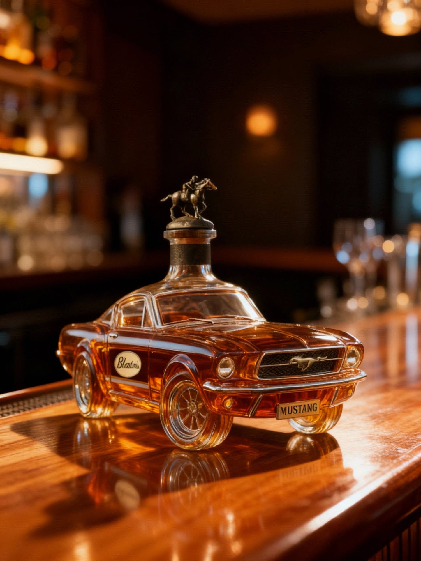 Orthorun | Mustang Car Shaped Whiskey Decanter – Unique Glass Liquor Decanter for Home Bar