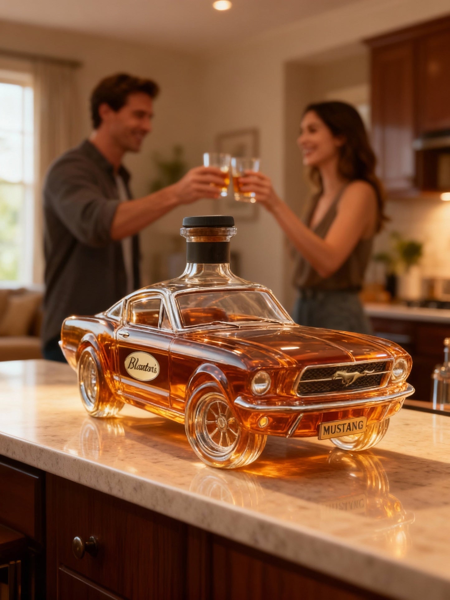 Orthorun | Mustang Car Shaped Whiskey Decanter – Unique Glass Liquor Decanter for Home Bar
