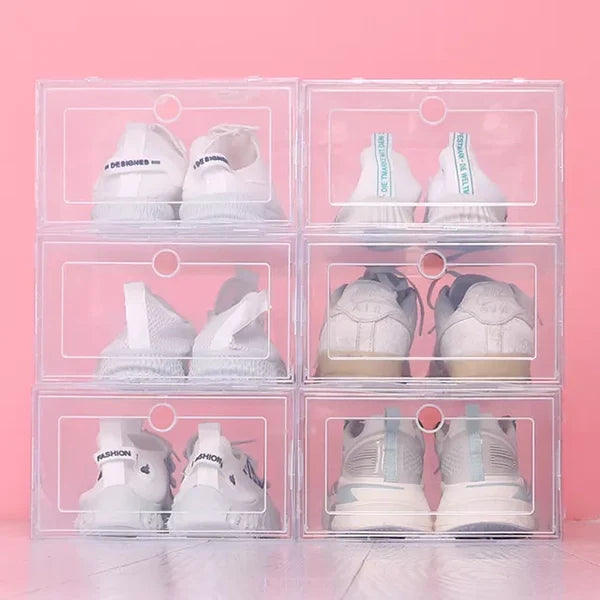 6pcs Clear Shoe Box Stackable Plastic Organizer - Orthorun