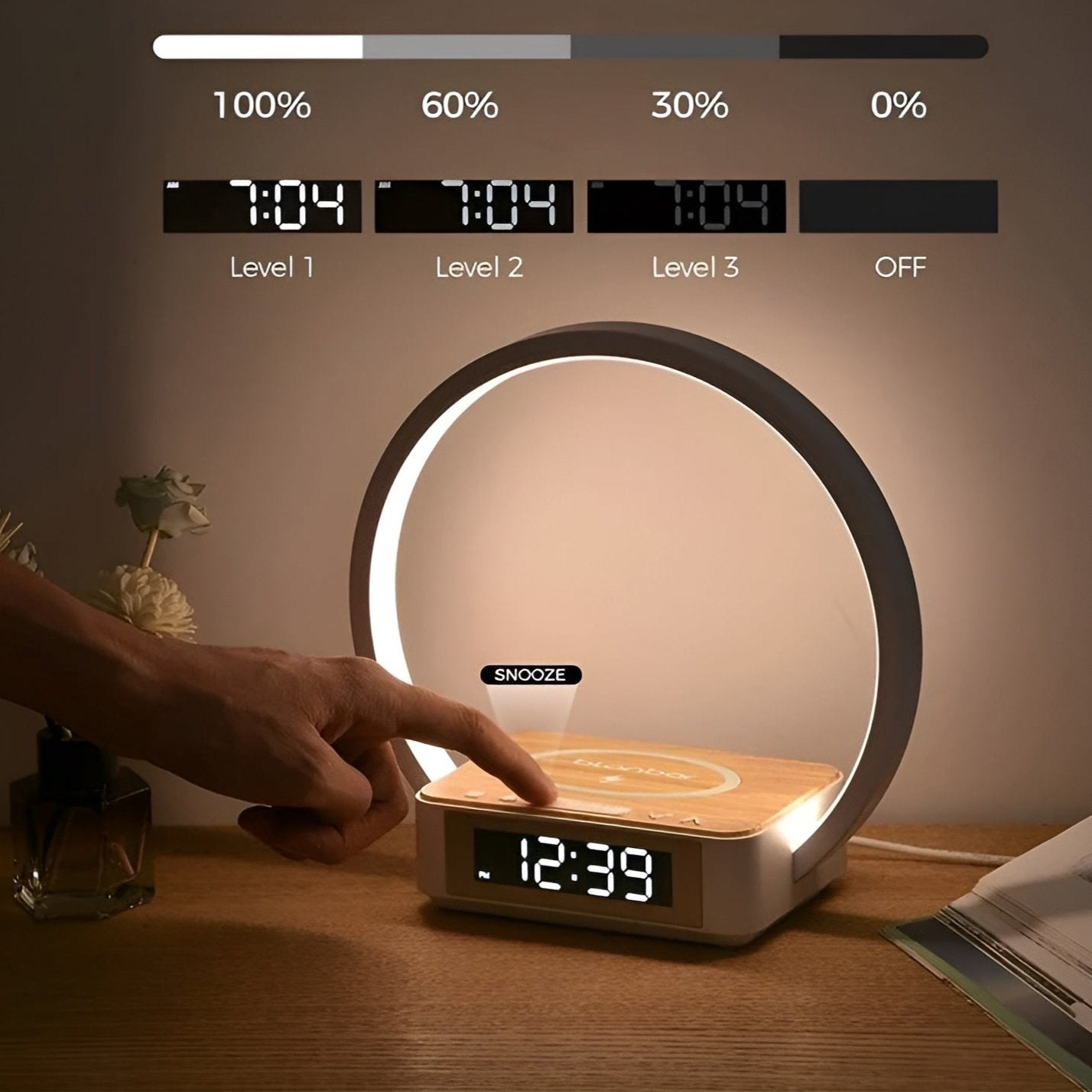3-in-1 Table Lamp – Wireless Charging, Alarm Clock & Touch Control - Orthorun