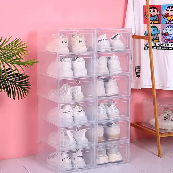 6pcs Clear Shoe Box Stackable Plastic Organizer - Orthorun