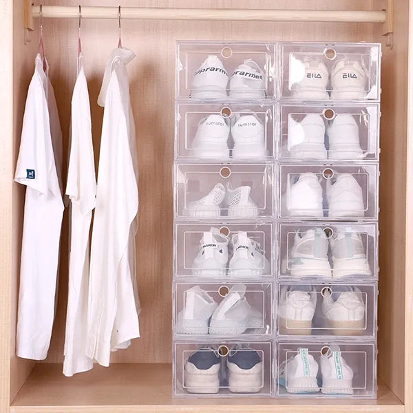 6pcs Clear Shoe Box Stackable Plastic Organizer - Orthorun