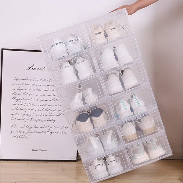 6pcs Clear Shoe Box Stackable Plastic Organizer - Orthorun