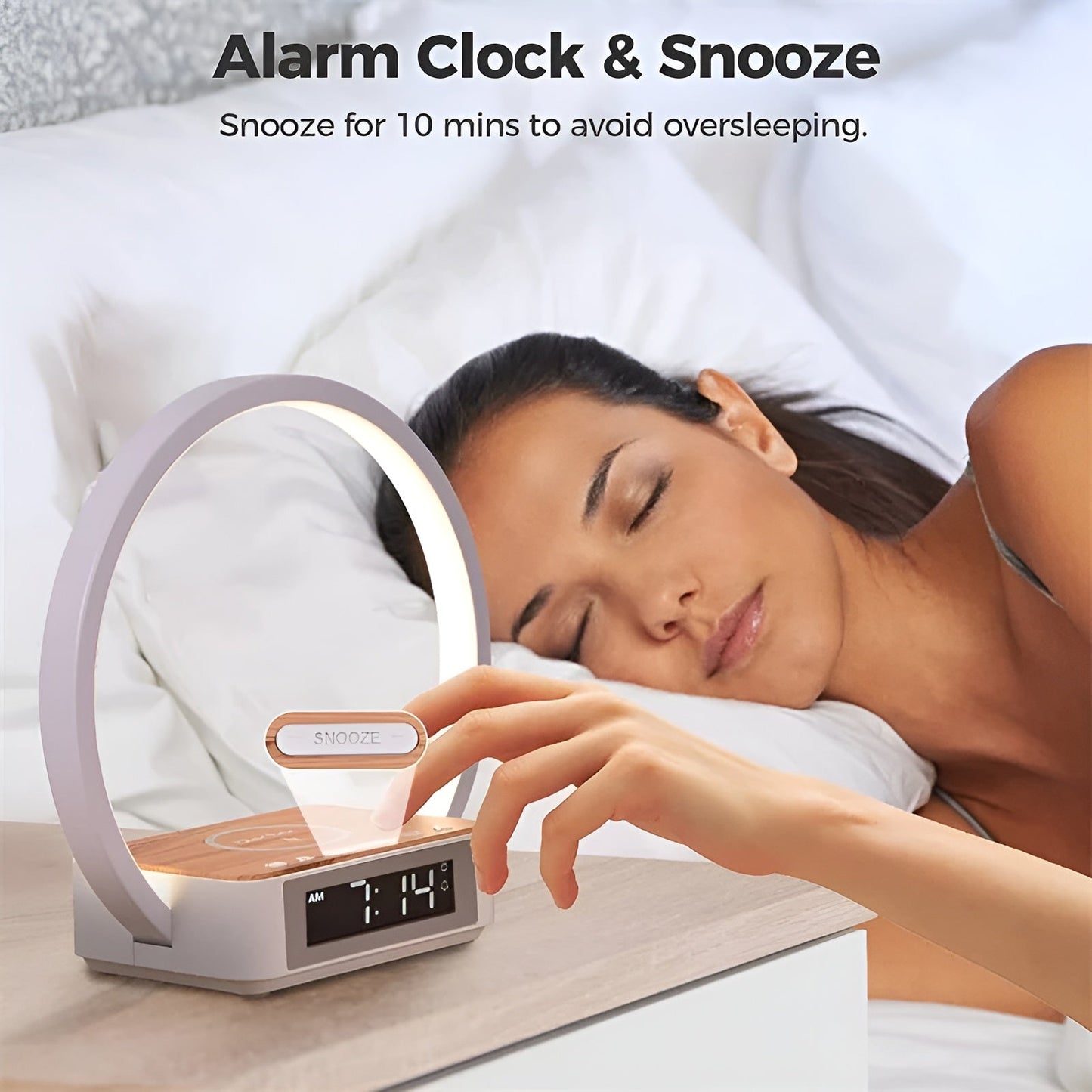 3-in-1 Table Lamp – Wireless Charging, Alarm Clock & Touch Control - Orthorun