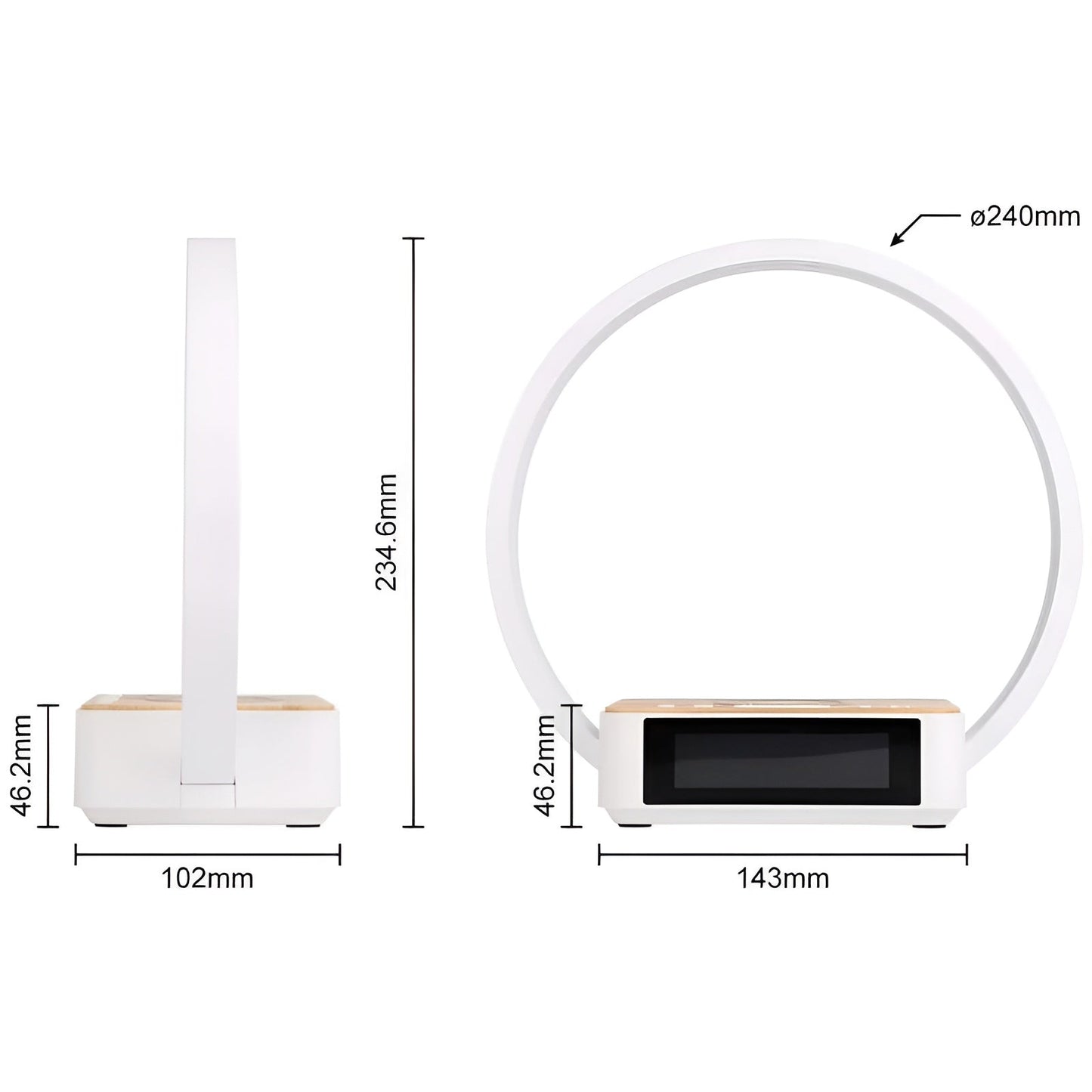 3-in-1 Table Lamp – Wireless Charging, Alarm Clock & Touch Control - Orthorun
