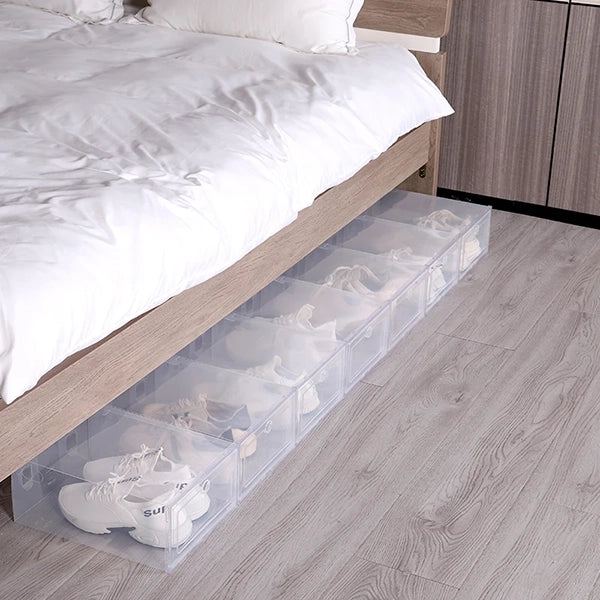 6pcs Clear Shoe Box Stackable Plastic Organizer - Orthorun