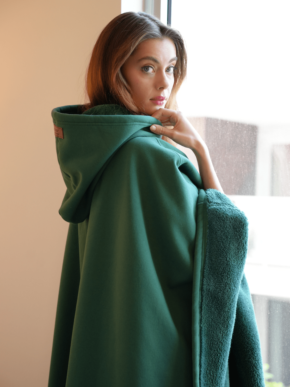 Orthorun | Weighted Cloak Hoodie – Sensory-Friendly Cotton Hoodie with Faux Fur Lining, Cozy Oversized Comfort