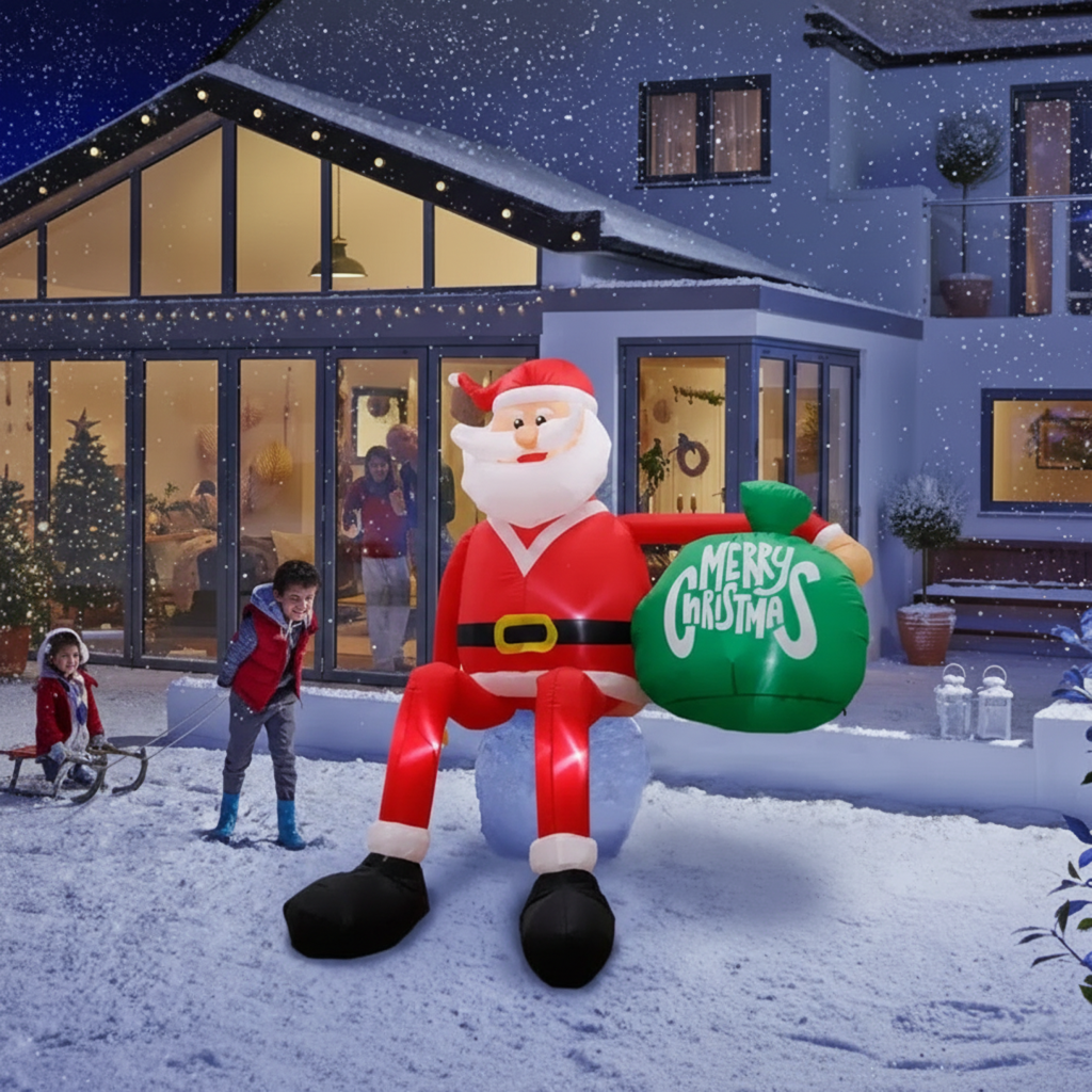 Orthorun | Giant 8FT LED Inflatable Climbing Santa – Premium Waterproof Outdoor Christmas Decor