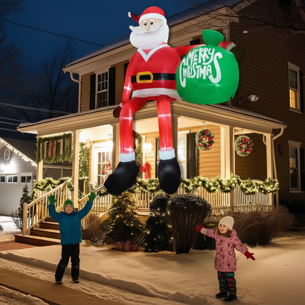 Orthorun | Giant 8FT LED Inflatable Climbing Santa – Premium Waterproof Outdoor Christmas Decor