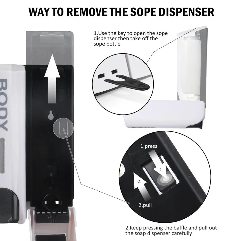 Orthorun | Wall-Mounted Shower Dispenser – Bathroom Shampoo & Soap Dispenser