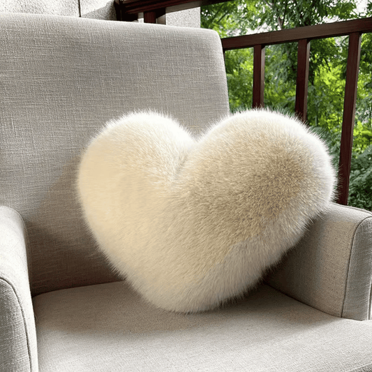 Orthorun | Heart-Shaped Faux Fur Pillow for Warm & Modern Living Spaces