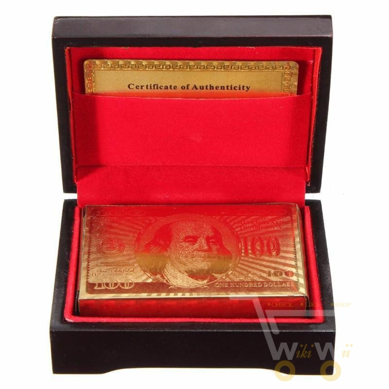 Orthorun | 24K Gold Plated Playing Cards with Wooden Storage Box