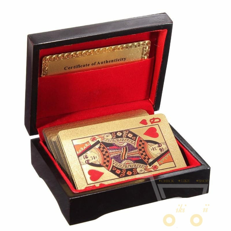 Orthorun | 24K Gold Plated Playing Cards with Wooden Storage Box