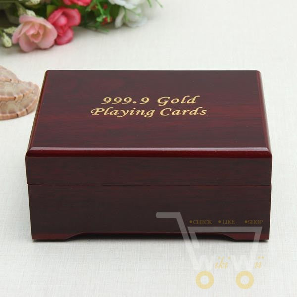 Orthorun | 24K Gold Plated Playing Cards with Wooden Storage Box